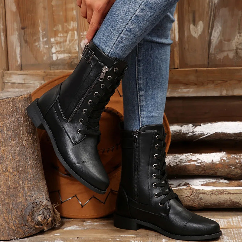 Aoife Luxe Combat Boots