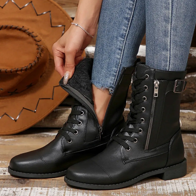 Aoife Luxe Combat Boots