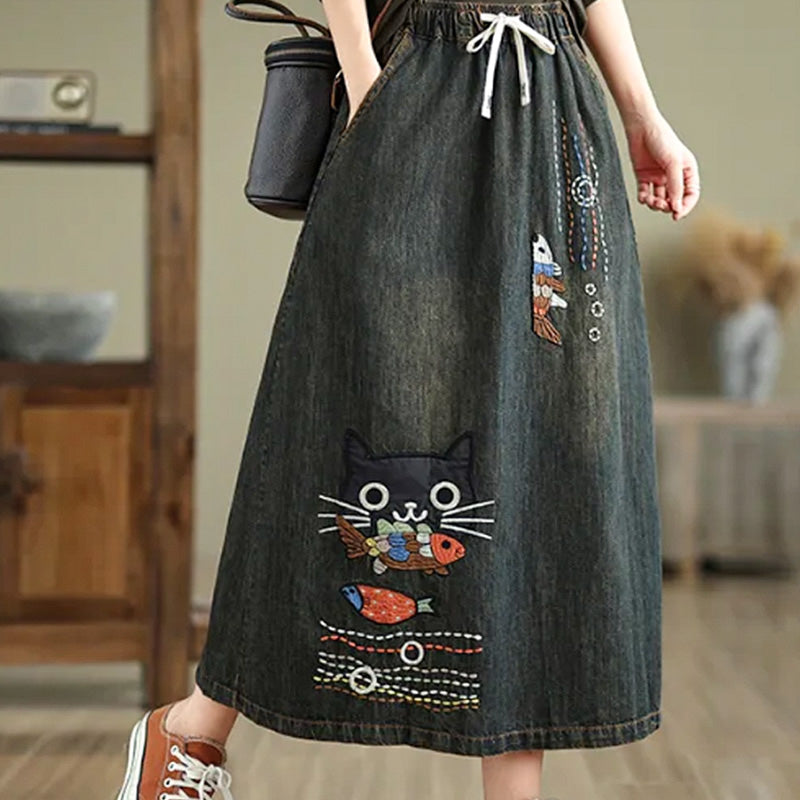 WhiskerCraft Denim Skirt