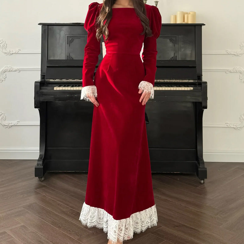 Velvet Grace Lace Gown