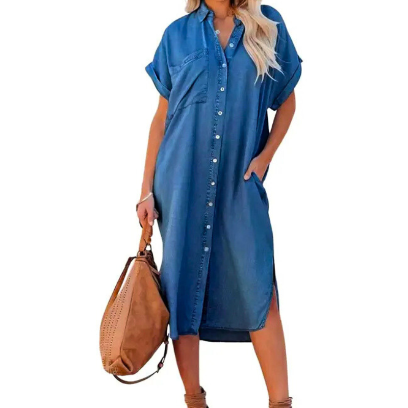 Ada | Effortless Loose Midi Shirt Dress