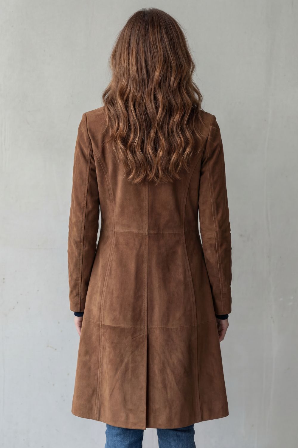 Delvienne | Vintage Suede Finish Longline Coat