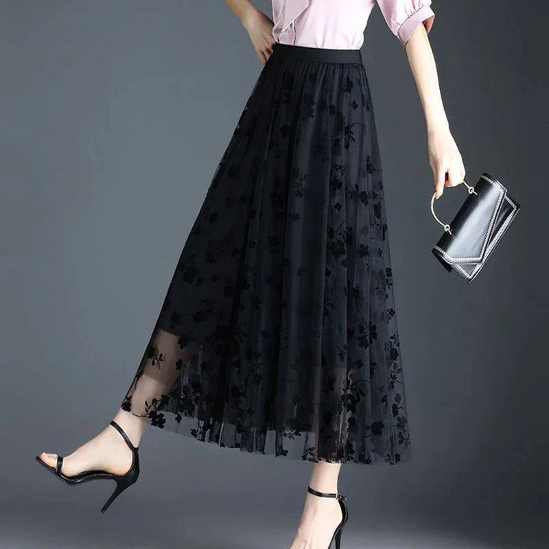 Olivia Bloom Sheer Skirt