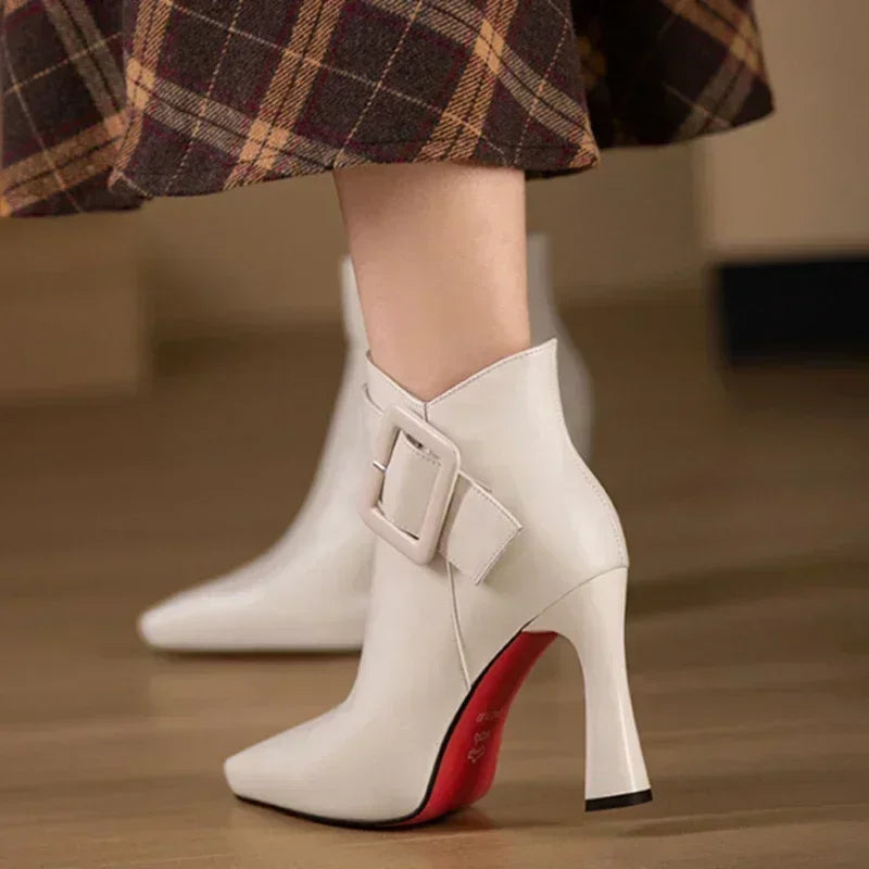 Jersie Ankle Heels Oversized Buckle