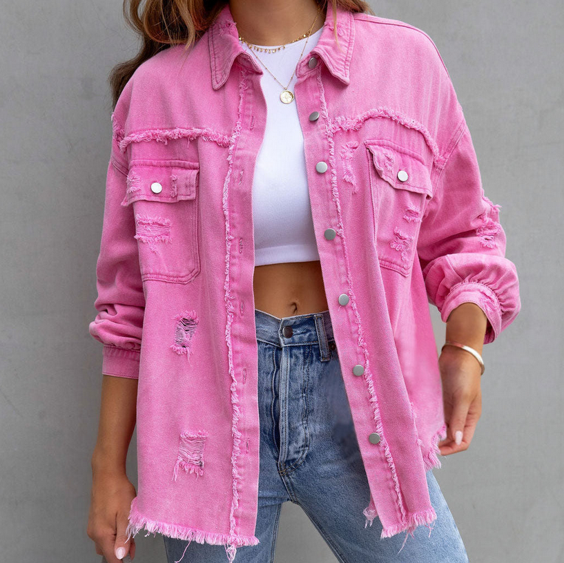 Sophia Distressed Denim Jacket