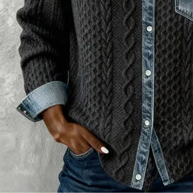 Bridie Cable-Knit Button Shirt