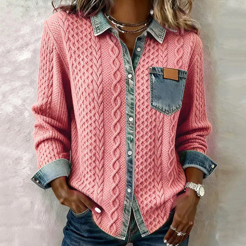 Bridie Cable-Knit Button Shirt