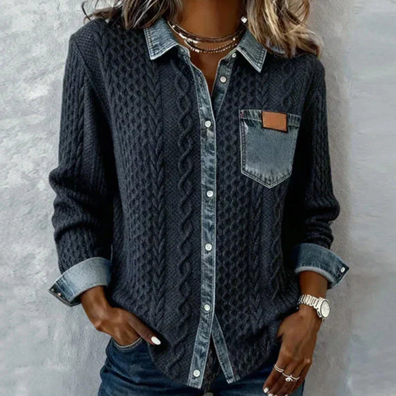 Bridie Cable-Knit Button Shirt