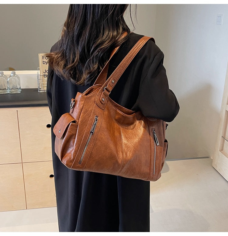 Noemie | Classic Leather Tote Bag