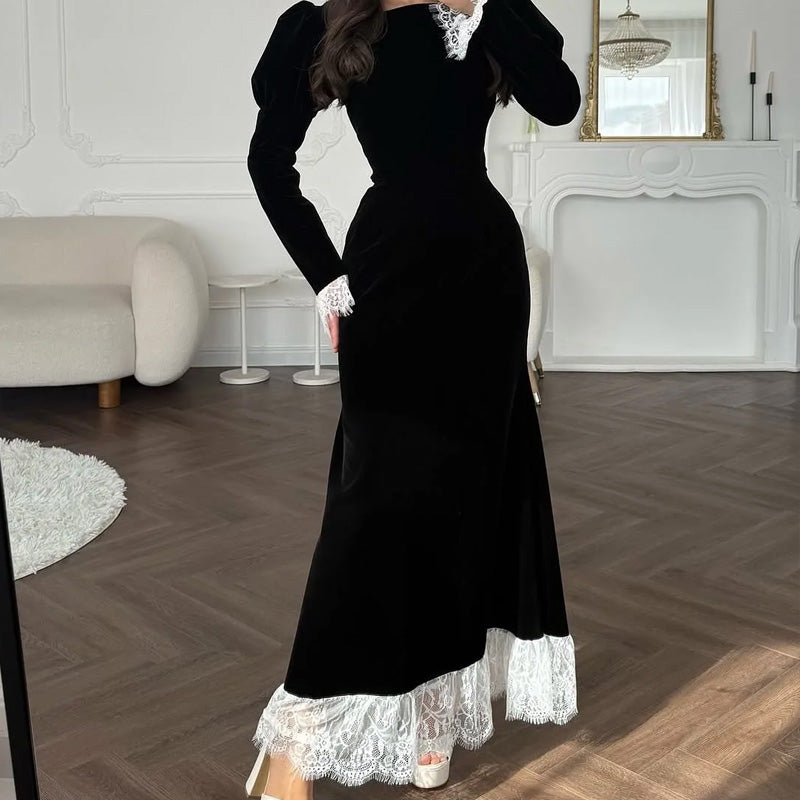 Velvet Grace Lace Gown