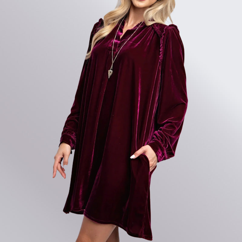 Velvet Bliss A-Line Dress