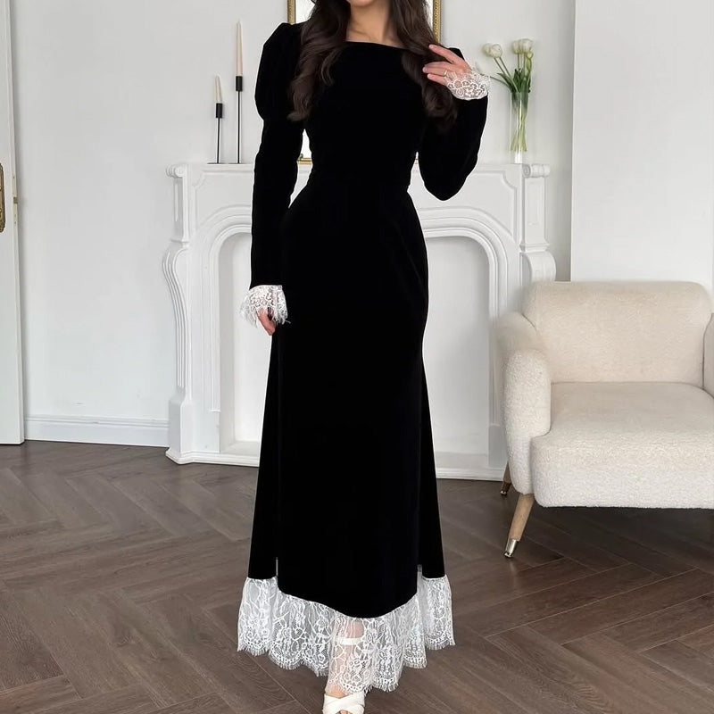 Velvet Grace Lace Gown