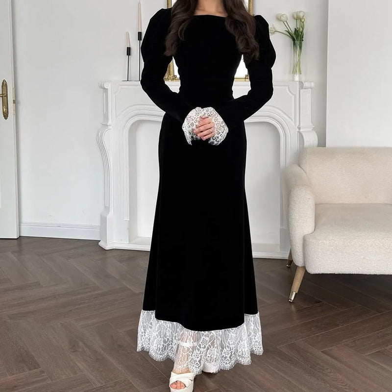 Velvet Grace Lace Gown