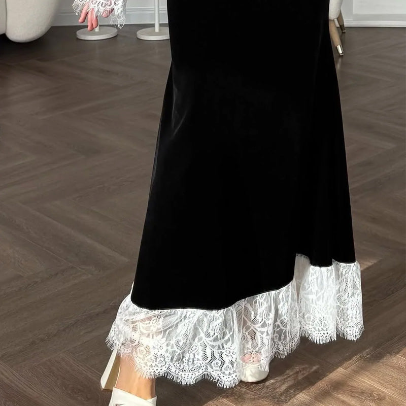 Velvet Grace Lace Gown