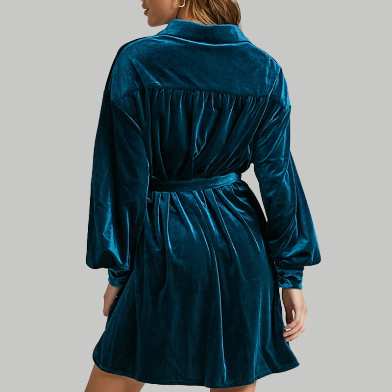 Velvet Luxe Shirt Dress