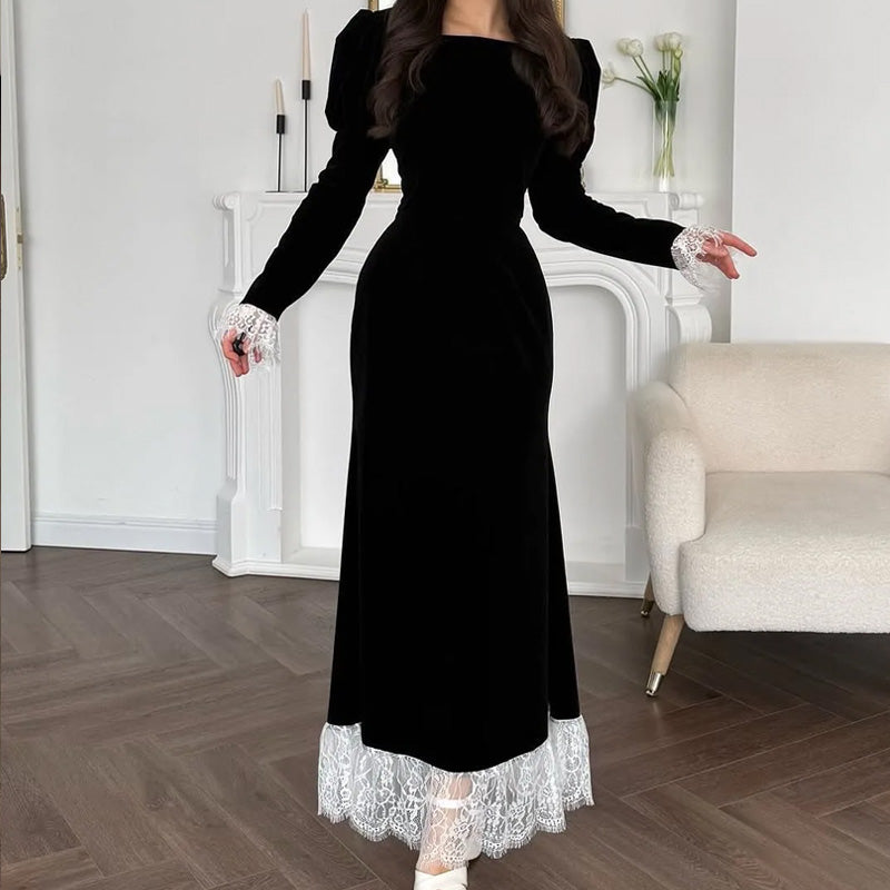 Velvet Grace Lace Gown