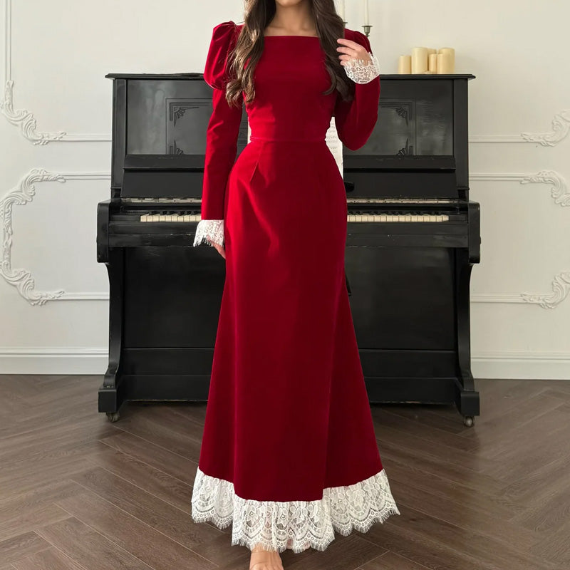 Velvet Grace Lace Gown