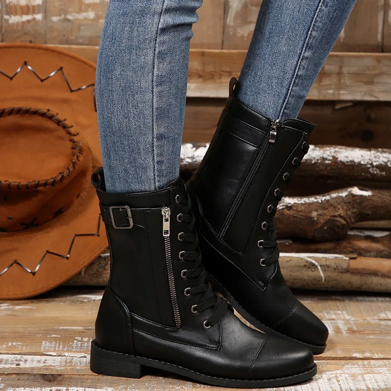 Aoife Luxe Combat Boots