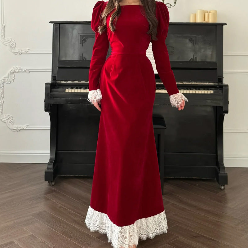 Velvet Grace Lace Gown