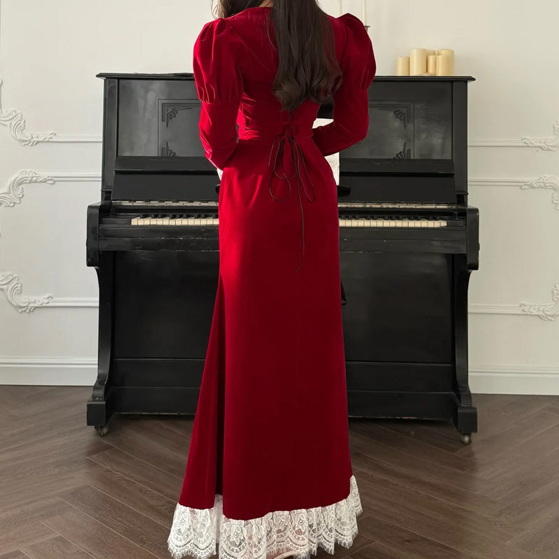 Velvet Grace Lace Gown