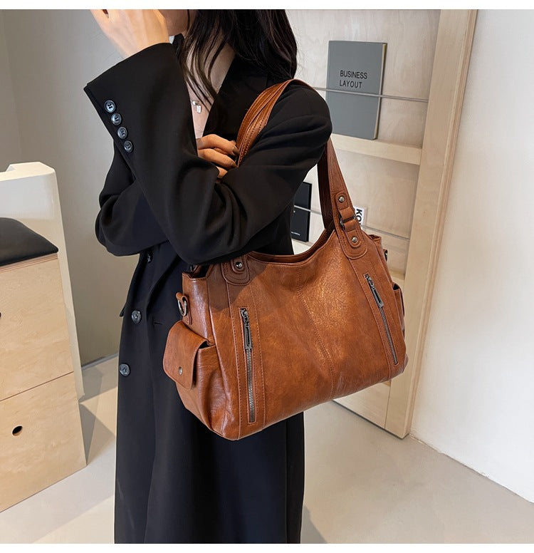 Noemie | Classic Leather Tote Bag