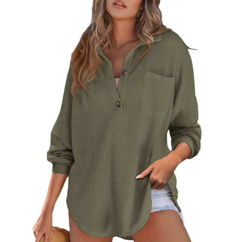 Kathryn | Casual Lightweight Button Tunic Blouse