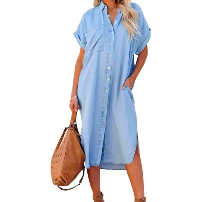 Ada | Effortless Loose Midi Shirt Dress