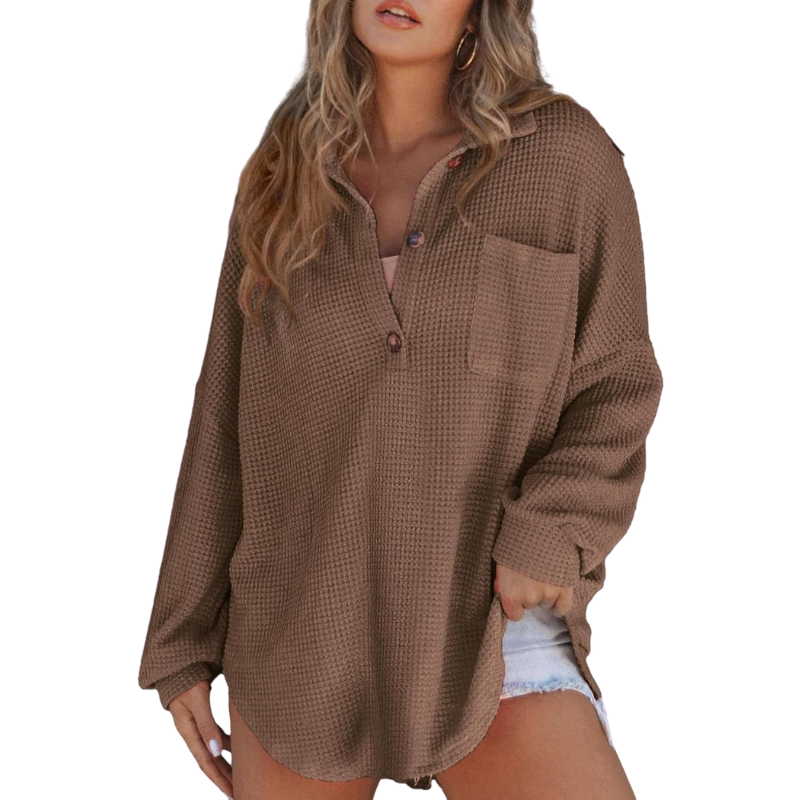 Kathryn | Casual Lightweight Button Tunic Blouse