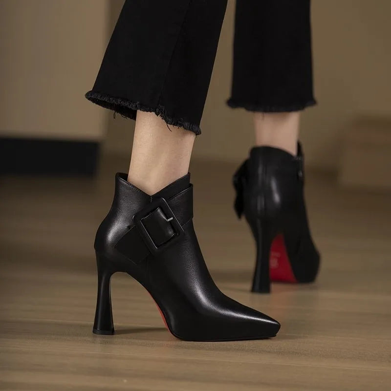 Jersie  Ankle Heels Oversized Buckle
