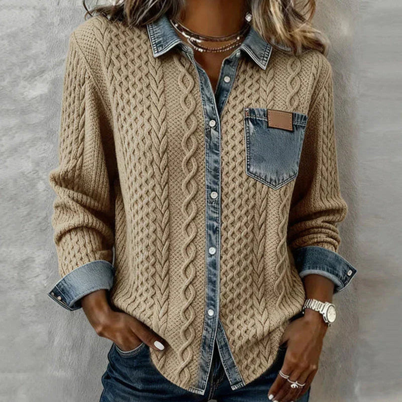Bridie Cable-Knit Button Shirt