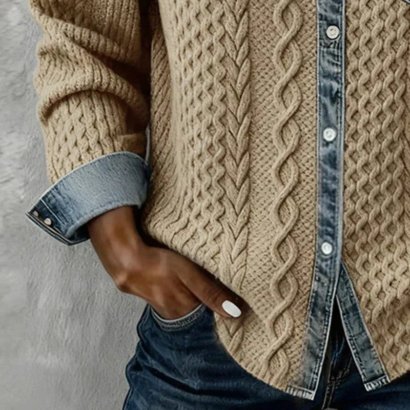 Bridie Cable-Knit Button Shirt